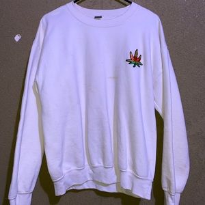 festive pot leaf crewneck